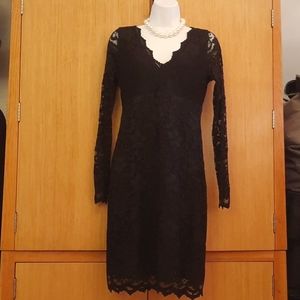 Karen Kane SZ M Black LS Lacey Party Dress.